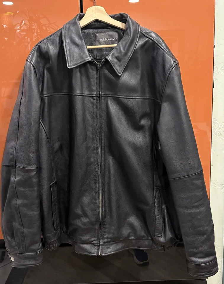 Croft And Barrow Hombre Chaqueta de Cuero XXLT 🔥🔥 Foto 1 de 4