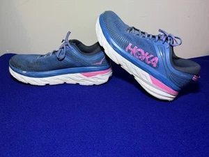 Hoka One One Womens Bondi 7 Size 10.5 1110519 VBPP Blue Running Shoes Sneakers - Picture 1 of 10