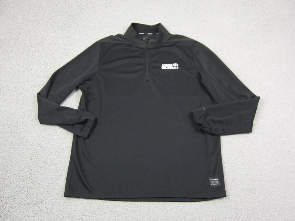 Moletom Iowa Hawkeyes masculino grande G preto Nike golfe Dri-Fit vôlei 1/4 zíper - Imagem 1 de 4