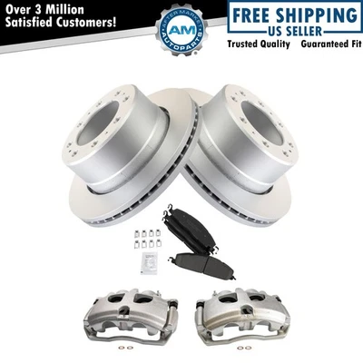 Rear Brake Calipers Ceramic Pads & Rotors Fits 09-10 Ram 3500 11-18 Ram 3500 - Image 1 of 4