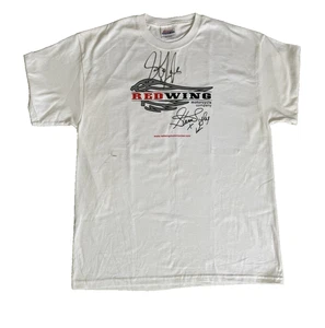 Steven Tyler Signed Autographed Red Wing Motorcycle T shirt - Picture 1 of 2