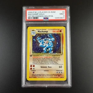 PSA 9 Machamp 8/102 Pokemon Cosmos Holofoil 2 Reproductor CD Base Set Tarjeta Clasificada - Imagen 1 de 7