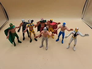 Vintage Lucha Libre Wrestler Figures (Lot of 8) – Mexican Retro Wrestling Toys - Picture 1 of 6