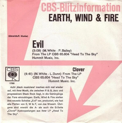 Earth, Wind & Fire - Evil Funk / Soul Disco 7" Promo Schallplatte 50708 - Bild 1 von 4