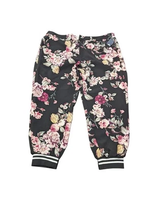 RACHEL Rachel Roy Dress Up Floral Satin Feel Joggers Women 2X Black - Image 1 of 4