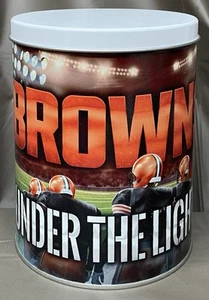 Cleveland Browns Under The Lights contenedor de palomitas de maíz para galletas de metal de hojalata 7"" NFL - Imagen 1 de 11