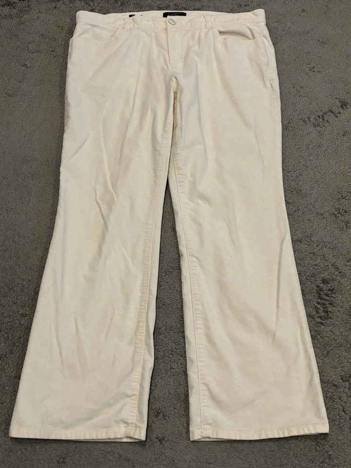 Pantalones de terciopelo Talbots Signature Boot para mujer talla 14P bolsillos elásticos marfil Foto 1 de 4