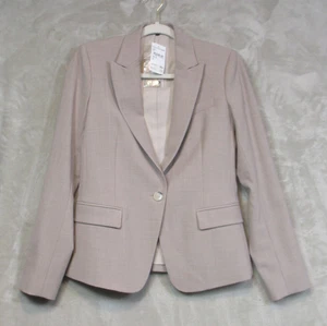 Blazer para mujer Theory Golda B 2 urbano beige mezcla de lana de un solo pecho talla 4 nuevo con etiquetas - Imagen 1 de 11