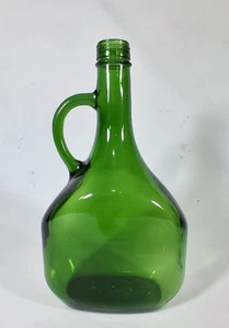 Large Vintage Green Glass Pouring Wine Bottle with Handle. Decorative. French? - Picture 1 of 6