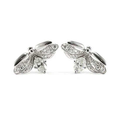 Tiffany & Co. Paper Flowers Collection Platinum Diamond Firefly Stud Earrings - Image 1 of 4
