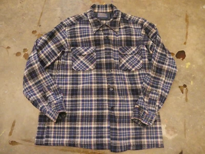 Vintage 70s Pendleton Wollen Mills Flannel Shirt Long Sleeve Large Western USA - Image 1 of 4