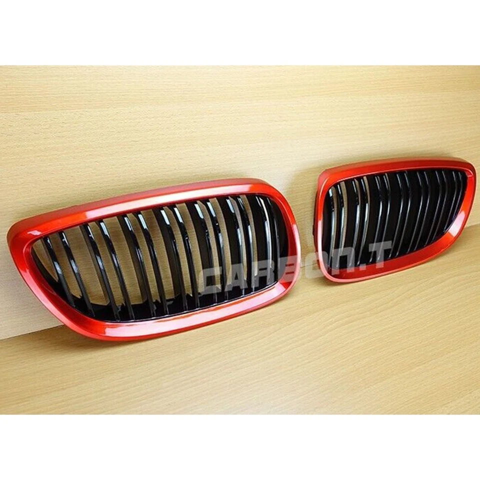 M Front Grille For BMW E92 E93 335i M3 Coupe Convertible Black + RED Metal - Изображение 1 из 4