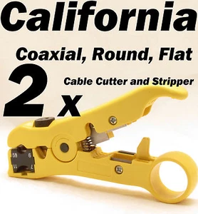 Lot 2 X Universal Cable Wire Stripper Cable Cutter Stripping Scissors Tool RG59 - Picture 1 of 12
