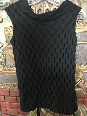 VINTAGE 60’s GoGo Unusual Style Black Netted Top Small - Image 1 of 2