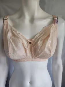 BOUX AVENUE blush ROSIE non wired lace semi sheer full cup bra size 40F NEW - Picture 1 of 4