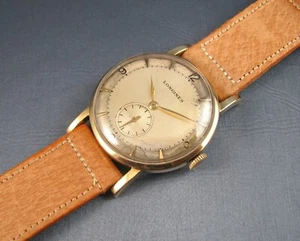 Reloj Longines De Colección Segunda Guerra Mundial Oro Liso 14K para Hombre 9LN 17J 1944 Reparado - Imagen 1 de 12