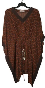 NEW Altar'd State Paisley Kimono Tunic Top/ Dress sz S Crochet Brown Coral 35"L - Picture 1 of 7