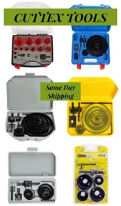 Hole Saw Kit, CUTTEX TOOLS, Hole Saw Drill Bit Set, For Wood, PVC, Plastic, .... - Picture 1 of 26