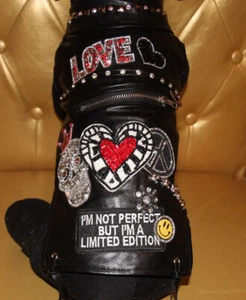 0218_Angeldog_Hundekleidung_Lederweste_Biker_Weste_Hund_Jacke_RL33_M Baby - Bild 1 von 7