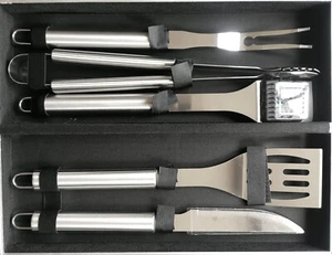TH 5-teiliges Grillwerkzeug-Set im Aufbewahrungskoffer - Bild 1 von 2
