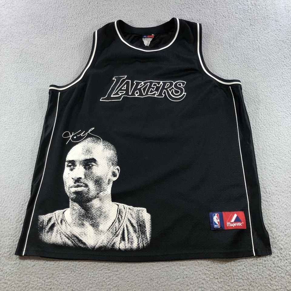 Majestic KOBE BRYANT #24 Jersey Rare All Black  XL Portrait Graphic Lakers - Image 1 of 4