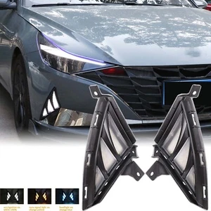 Pair LED Bumper Fog Lamp DRL Daytime Running Light For Hyundai Elantra 2021 2022 - Picture 1 of 11