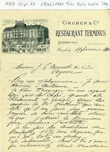 Dépt 67 - Strasbourg 11 Bahnhofplatz - Très Belle Entête d'un Restaurant de 1900 - Bild 1 von 1