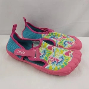Newtz Kids Water Shoes Hard Bottom Pink Blue Tye Dye Kids Girls Size 13/1 - Picture 1 of 8