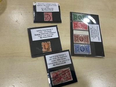 GB KGV, SG416 'CABALLITO DE MAR' 5/- ROSA, 1912 1d 1935 2d y juego cv £288,5 q2 Foto 1 de 4