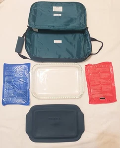 Pyrex Portables Insulated Food Carrier 3 Qt Casserole Dish 233-S 13x9x2 Cold Hot - Picture 1 of 11