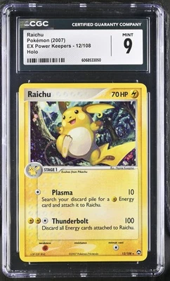 CGC 9 MINT Raichu 2007 EX Power Keepers 12/108 Holo Pokemon Card - Image 1 of 2