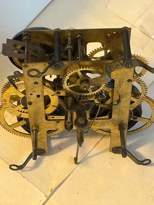 GOOD RUNNING   E. INGRAHAM CO. CLOCK  MOVEMENT, KEY WIND, COMPLETE, BELL STRIKE - Image 1 of 4