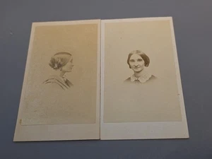 2 Antique Cabinet Card Young Ladies Profile J.W. BLACK BOSTON 2.5" x 4.25" - Picture 1 of 5