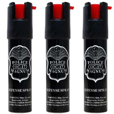 3 Police Magnum spray de pimienta .75oz unidad bloqueo de seguridad autodefensa protección Foto 1 de 4