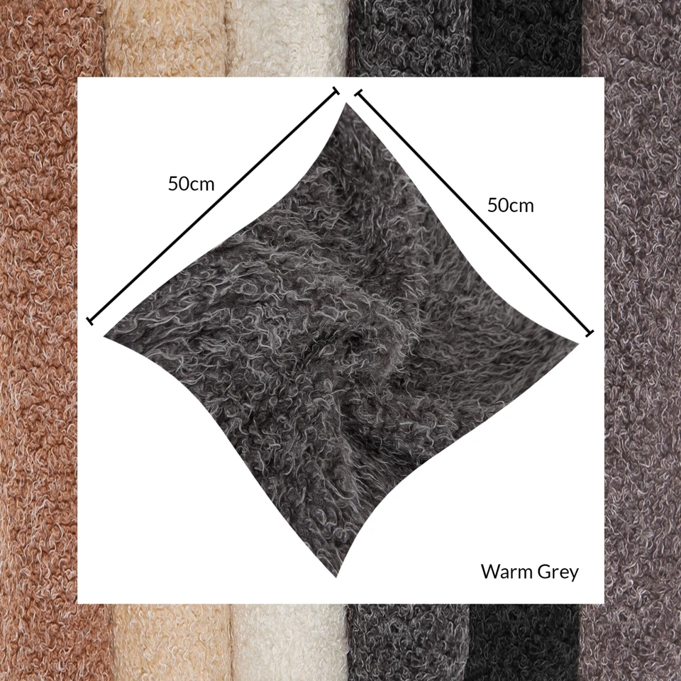 Tela de piel, lana de oveja sintética peluda, cuadrados grasos 50x50cms, manualidades para hacer juguetes Foto 1 de 3