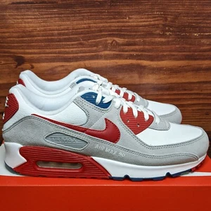 Nike Air Max 90 Athletic Club Men's 13 White Grey Red Blue shoes DQ8235-001 - Picture 1 of 10