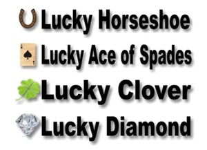 4 LUCKY Personalized Lettering 9" Decals Custom Wording With Your Choice Graphic - Bild 1 von 7