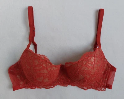 NOVO Sutiã de Renda Intimissimi Modelo Sofia Passion Laranja e Nude 36B (Reino Unido e EUA)/80B (UE) - Imagem 1 de 4