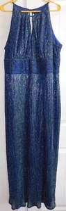 R&M RICHARDS gorgeous formal GLITTERY NAVY, BLUE, & SILVER Maxi Gown dress 20W - Picture 1 of 9