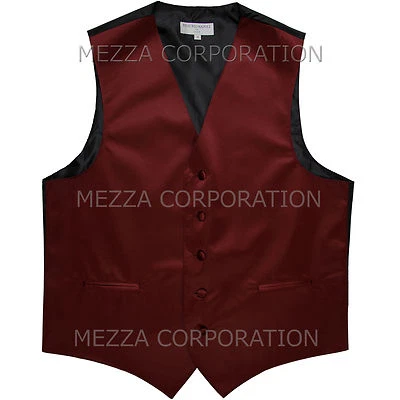 New Men's Vesuvio Napoli Tuxedo Vest Waistcoat only prom wedding party Burgundy - Image 1 of 2