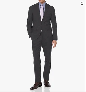 Cole Haan Men's Slim Fit Suit, Charcoal, 40L x W33 - Picture 1 of 6