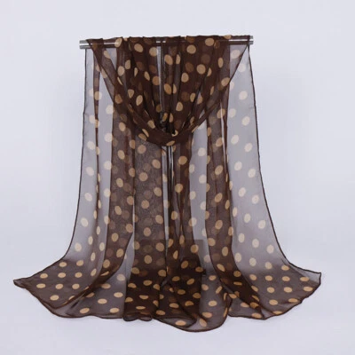 NUEVO Bufanda de Gasa a Lunares Multifuncional Bufandas de Playa Suave Delgado Hiyab Envoltura Foto 1 de 4