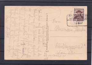 Sello de caja de estación Bodendorf am Ossiachersee en mapa funcionado 2.III.37 - Imagen 1 de 2