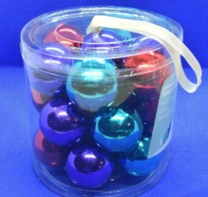 NEW - 20 palline di Natale in vetro da appendere 3 cm rosso viola verde  - Foto 1 di 2