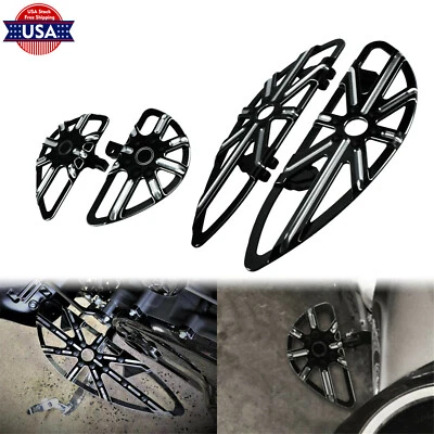 Черная напольная доска для ног водителя и пассажира подходит для Harley Touring Softail Dyna CVO - Изображение 1 из 4