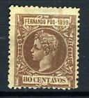 Fernando Poo 1899. Main Values, 80 Cts. Used. Very Scarce