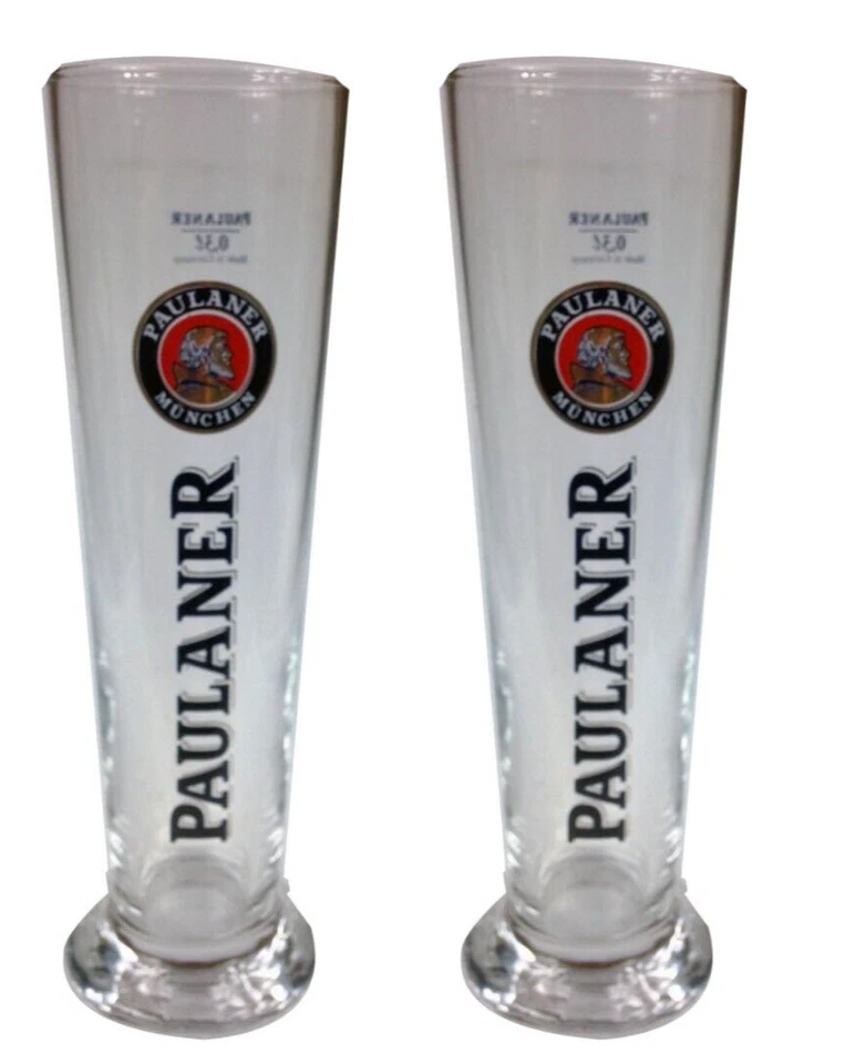 2 vasos de cerveza Paulaner Beer Munchin Pilsner 300/380 ml BNWOB MANCAVE ALEMANIA Foto 1 de 1