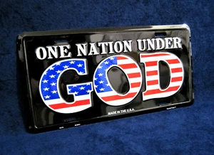 ONE NATION UNDER GOD -*US MADE*- Embossed Metal License Plate Car Auto Tag Sign - Picture 1 of 9