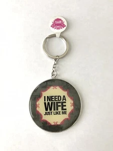 Abbey’s Hallmark Wife I Need A Wife Just Like Me Purse Charm Key Chain Keyring - Picture 1 of 2