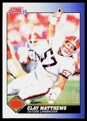 Clay Matthews, 1991 Score, #19, Cleveland Browns, - Image 1 of 2